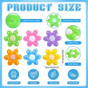 ดอกเดซี่เป่าลมขนาด 24 นิ้ว ของตกแต่งทำจาก PVC สีสันสดใส ใช้เป็นที่ลอยน้ำในสระ ของประดับตกแต่งสวน สำหรับใช้งานกลางแจ้งและในร่ม เหมาะสำหรับงานวันเกิด งานแต่งงาน และฤดูร้อน - Product Image 4