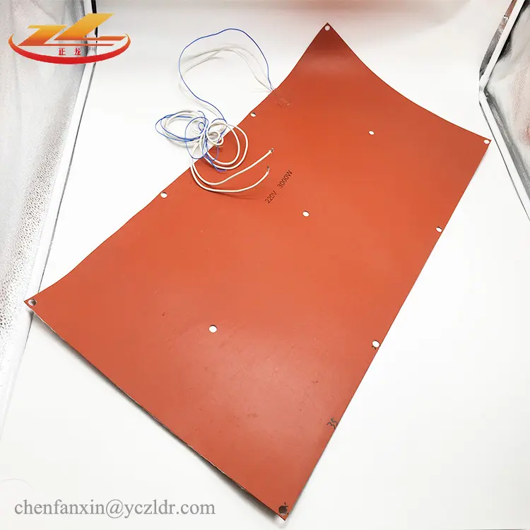 Flexible Silicone Rubber DC Electric Heater Mat Silicone Rubber Plate Heater Element Pad Printer