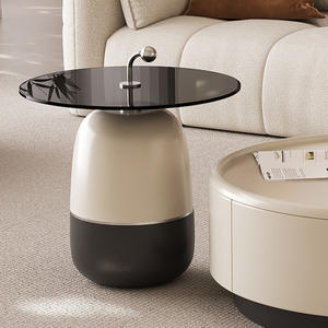 Mesa de Centro Moderna Minimalista con Tapa de Madera Maciza Estilo Crema para Sala de Estar, Hogar, Apartamento Pequeño, Muebles de Diseño Nuevo 2025 - Product Image 4