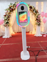 Anneau lumineux LED portable pour iPad, machine de photomaton, appareil photo reflex numérique, télécommande sans fil pour iPad, cadre métallique, étui de transport pour mariages/festivals