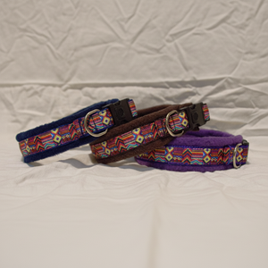 Collar de perro con forro polar, ajustable, Azteca, elección de colores de forro polar - Product Image 1