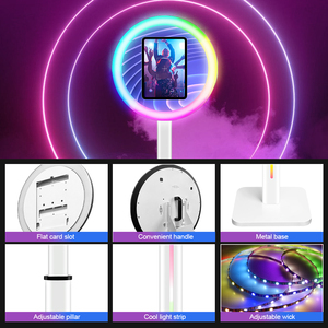 IPad Photo Booth Trường hợp với du lịch đường trường hợp chuyến bay và sáng LED Vòng Đèn xách tay iPad photobooth vỏ máy kiosk - Product Image 5