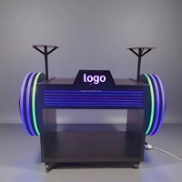 Cabine de DJ moderne avec éclairage LED RGB à changement de couleur, mobilier de bar lumineux personnalisable pour discothèque, salon, salle à manger, événements