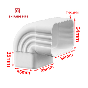 Lợp máng xối <span class=keywords><strong>downspout</strong></span> 90 độ máng xối khuỷu tay 5.2 inch nước mư<span class=keywords><strong>a</strong></span> PVC Ống phù hợp Trung Quốc nhà máy - Product Image 2