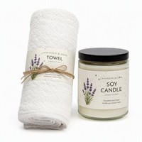 Ensemble cadeau SPA personnalisé en papier de graines de lavande, emballage plantable OEM pour huile de massage, bougie, sel de bain