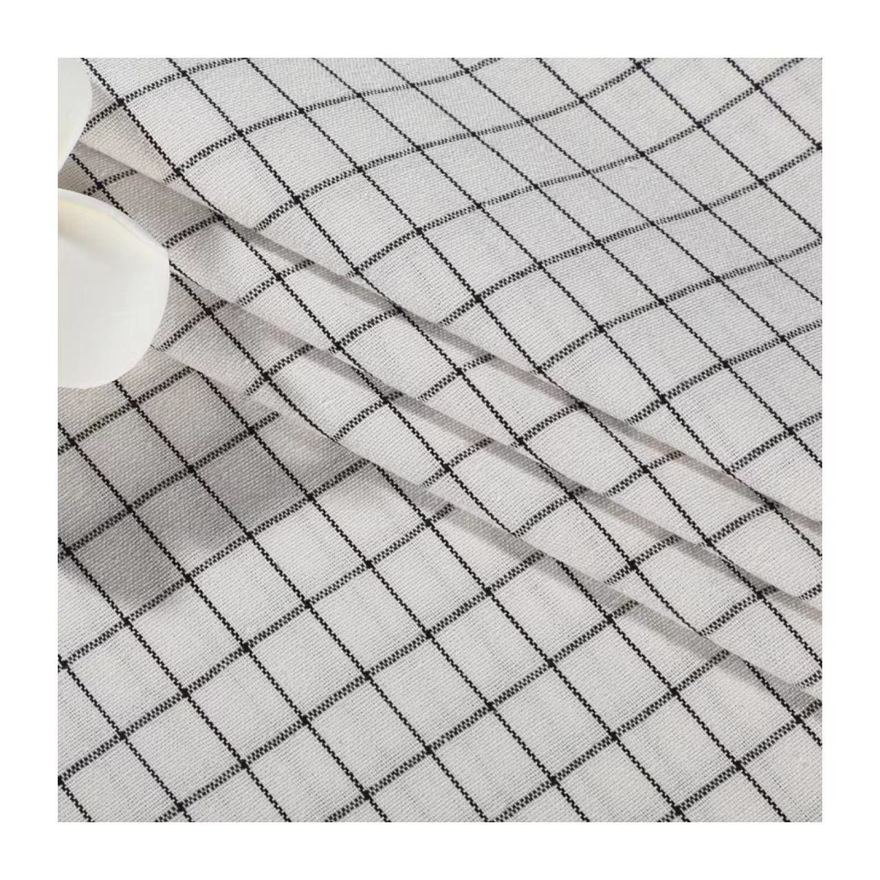 Лидер продаж, новые модные легкие однотонные хлопковые клетчатые тканые хлопковые смешанные ткани с длительным сроком службы