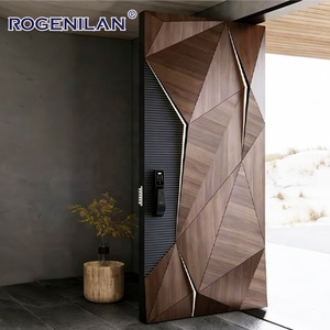 Portes d'entrée modernes en aluminium Rogenilan, sculptées en 3D, portes extérieures <span class=keywords><strong>de</strong></span> sécurité antivol, porte principale pour maisons - Product Image 5