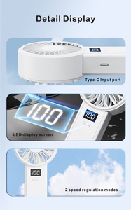 Wholesale logo customize wind air cooling <b>hand</b> small <b>fan</b> portable usb desktop rechargeable handheld mini <b>fan</b> usb with hook - Product Image 5
