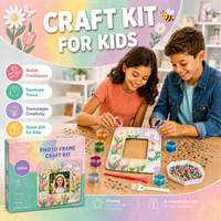Kit de cadre photo DIY, kit de cadre photo à paillettes pour les amateurs de loisirs créatifs, art des pierres précieuses, enfants de 4 à 8 ans, artisanat scolaire en classe