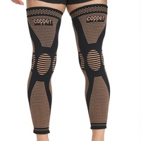 Protège-genoux et chevilles de badminton avec protection complète, soutien élastique aux ions de cuivre, en Spandex et Nylon