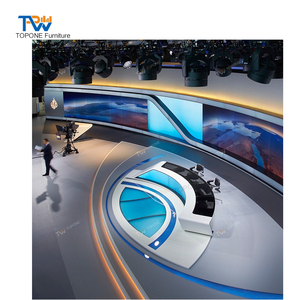 Station de diffusion moderne de luxe, bureau de nouvelles, Radio TV studio, équipement en direct, table de diffusion - Product Image 1