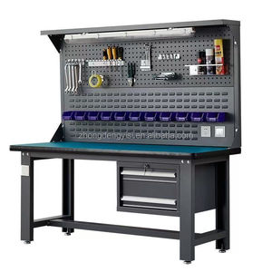 Customizable Heavy-Duty Workbench with Multi-Functional <b>Tool</b> Drawers and Hook Display Storage Racks Woodworking <b>Bench</b> - Product Image 2