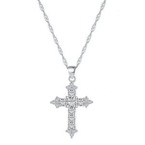 Dylam Classic <b>Cross</b> Necklace 925 Sterling Silver Pendant Unisex Fashion Accessories Contracted Classic Gift Unisex Necklaces - Product Image 1