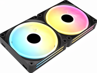 140 ventiladores de levitación magnética RGB de 140 mm - Kit de inicio de ventiladores duales con sistema ICUE LINK Hub - Negro 2000 RPM 145CFM