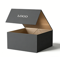Boîte cadeau en carton ondulé noir avec fermeture magnétique, écologique, recyclable, de luxe, avec logo personnalisé, impression UV, emballage haut de gamme