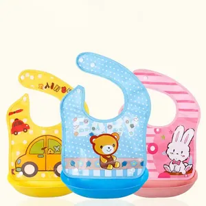 Baberos de alimentación EVA desmontables para bebés recién nacidos, delantales impermeables para bebés, babero, toallas para Saliva infantil, babero de dibujos animados con bolsillo para baba de comida - Product Image 1