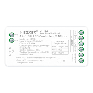 Contrôleur LED SPI 3 en 1 <span class=keywords><strong>Milight</strong></span> <span class=keywords><strong>Miboxer</strong></span> IC 1804 1812 6813 1903 2903 2811 2812 6812 2,4 GHz Monochrome RGB RGBW SPIR3 - Product Image 1