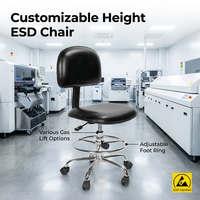 Chaise de laboratoire KEXING avec repose-pieds, antistatique ESD 10^6-10^9 Ohm, assise ergonomique en PU pour atelier SMT et salle blanche