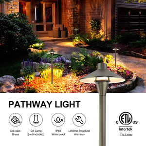 Éclairage paysager basse tension homologué ETL, lampes LED 12V pour allées, IP65, câblées, bronze, pour allées extérieures, jardins, cours - Product Image 2