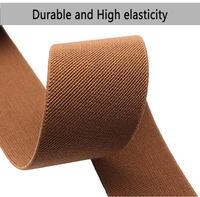 Hongyi Heavy Stretch Haute Élasticité Polyester Marron Bande Élastique Bobine pour Couture Pantalon Ceinture Bretelles Artisanat DIY Projets