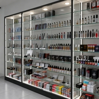 Vitrine Pop Mart pour présentoir en verre trempé personnalisé avec éclairage LED couleur et base lumineuse – Présentoir pour produits de fumer