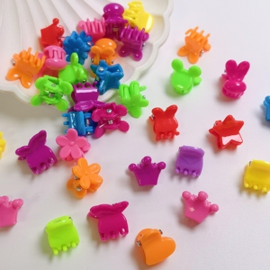 Mini-pinces à cheveux mignonnes de 15 mm, en forme de cœur, lapin, étoile, <span class=keywords><strong>couronne</strong></span>, fleur, pour bébés, enfants, tout-petits - Product Image 1