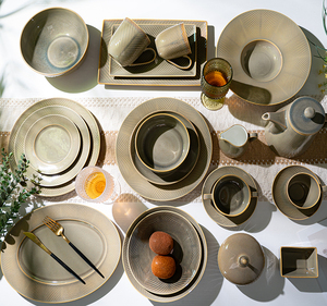 Vaisselle promotionnelle <span class=keywords><strong>P</strong></span>&T, vaisselle en porcelaine personnalisée, assiettes rondes en porcelaine fine, design d'assiettes en céramique pour hôtel, ensembles d'assiettes à dîner - Product Image 6