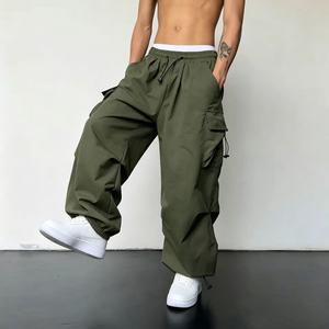 Pantalon <span class=keywords><strong>cargo</strong></span> large pour homme, style salopette, <span class=keywords><strong>en</strong></span> polyester à séchage rapide, nouveau modèle d'été, coupe parachute - Product Image 3