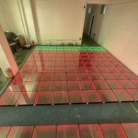 Portable 3D Infinity Led Miroir Lumière Carreaux Magnétiques Sans Fil Panneau En Verre Trempé Led Piste De Danse Pour La Fête De Mariage DJ Scène