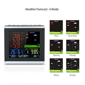 Estación Meteorológica Digital por Radio, Reloj Despertador <span class=keywords><strong>de</strong></span> Escritorio con Control por Voz, Temperatura Interior y Exterior, Humedad, Termómetro, <span class=keywords><strong>Fase</strong></span> Lunar - Product Image 5