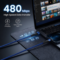 Câble de charge rapide USB vers Type C en nylon tressé 3A, cordon de charge anti-casse pour smartphones et tablettes Android