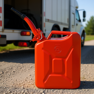 Bidon de carburant rouge de 20 L avec bec flexible pour voitures, camions et équipements - Product Image 2