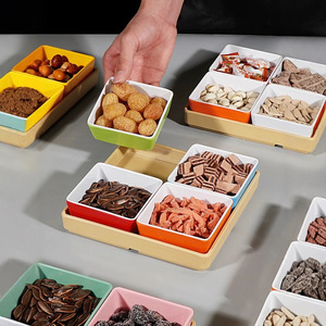 KTV bar snack platter, melamine foot massage parlor dessert and fruit <b>plate</b>, commercial dried fruit and snack combination - Product Image 4