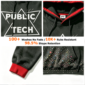 Customization Drawstring Premium Pullover Flat Embroidery Rhinestone 100% Cotton Acid <b>Wash</b> 450gsm OEM Letters Hoodies for Men - Product Image 2