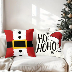 Christmas throw pillows featuring Santa reindeer and festive designs for holiday decor - Product Image 3