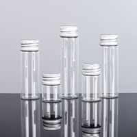 Botol Vial Penyimpanan Kaca Mini 22mm 30mm 5ml 10ml 15ml 20ml 25ml 30ml 50ml 60ml 100ml 120ml Bening untuk Bubuk/Hadiah