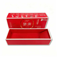 Boîte cadeau personnalisée rouge et or style chinois pour pâtisseries, emballage tiroir traditionnel pour biscuits, boîte à gâteaux avec estampage à chaud or, boîte en papier OEM