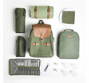 Ayrılabilir şişe ile özel Logo soğutucu bölmesi/4 kişi için şarap tutucu piknik seti piknik sırt çantası çanta - Product Image 4