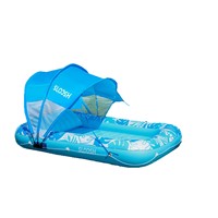 Flotador Inflable de PVC para Piscina con Toldo, Resistente a los Rayos UV, Balsa Portátil para Relajarse en Verano, Natación, Playa, Jardín