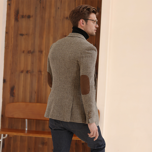 Nouvelle veste de costume en laine épaisse à <span class=keywords><strong>carreaux</strong></span> rétro pour <span class=keywords><strong>homme</strong></span>, collection automne-hiver 2026 – Blazer décontracté haut de gamme en <span class=keywords><strong>tweed</strong></span> - Product Image 5