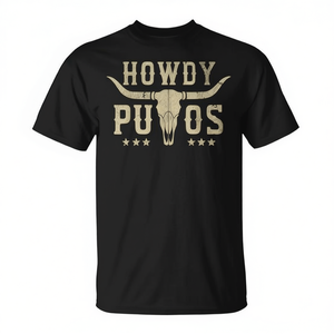 Camiseta Howdy Putos Bull Skull Country Cowboy, diseño retro vintage - Product Image 2