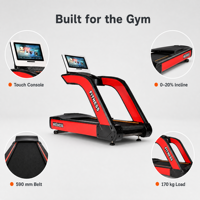 Caminadora Comercial con Inclinación del 20%, Pantalla Táctil, Capacidad de 170 kg, Máquina para Correr y Hacer Ejercicio Cardiovascular