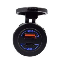 Double prise de charge rapide PD DC 12V QC3.0 QC4.0 Compatible 2 ports Usb Chargeur de voiture pour véhicule pour voiture camping-car