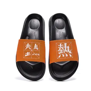 Hot sale verfied suppliers men slippers custom cheap wholesale sleeper man OEM slides men designer shoes and slippers