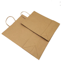Sac en papier kraft personnalisé avec poignée Flexiloop, écologique, recyclable, impression numérique, logo, ruban noué pour l'emballage et le shopping