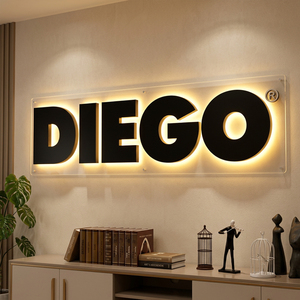 Indoor Hotel Office Signage <b>Led</b> SignBoard Custom Interior Reception Company Logo 3d Illuminated <b>Letter</b> Backlit Sign for Business - Product Image 1