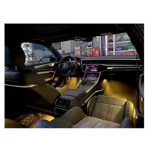 Audi 19-21 için A6L (c8) 64 renkler Led ortam işığı araba iç Inter araba işık süslemeleri lamba dekoratif aydınlatma