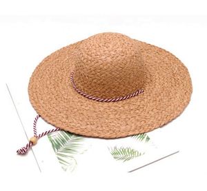 Sombrero de Playa para Mujer, Diseño de Moda, Verano 2024, Rafia Natural, Ala Ancha, con Cordón para la Barbilla - Product Image 4
