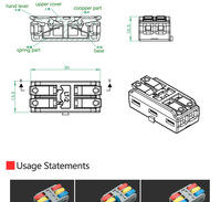 Connexion rapide bornes borne de câble de poussée haut-parleur poussoir terminal adapté à de multiples types de fils