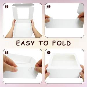 XINHPKGG - Cajas para Pasteles con Ventana, 15 Unidades, 8x8x2 Pulgadas, para Macarons, Postres, Fresas Cubiertas de Chocolate, Pasteles y Cakesicle - Product Image 6